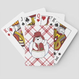 Xadrez Vermelho e Branco Com Cartas de Baralho do
