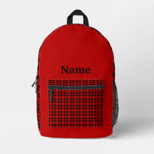 Xadrez Vermelho e Preto Padrão Personalizado