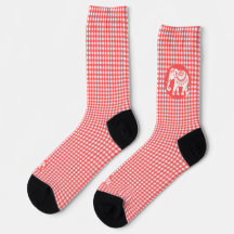 Xadrez Vermelho Gingham com Elefante Branco