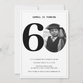 Xadrez Vintage 60º Convite Fotográfico de Aniversá