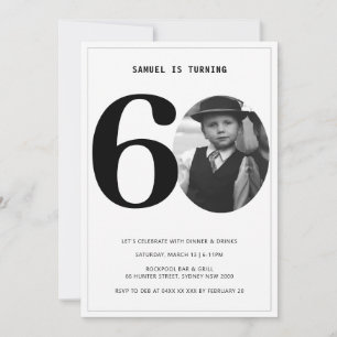 Xadrez Vintage 60º Convite Fotográfico de Aniversá