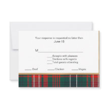 Xadrez Wilson Tartan - RSVP Card 2