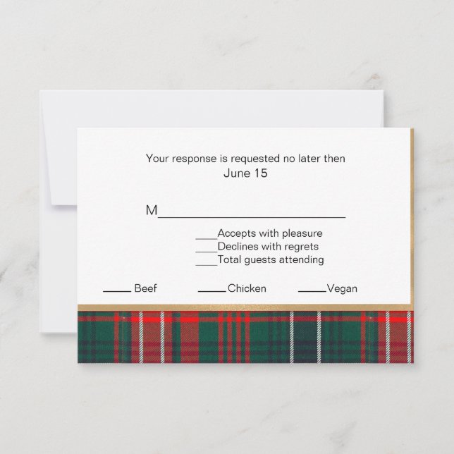Xadrez Wilson Tartan - RSVP Card 2 (Frente)