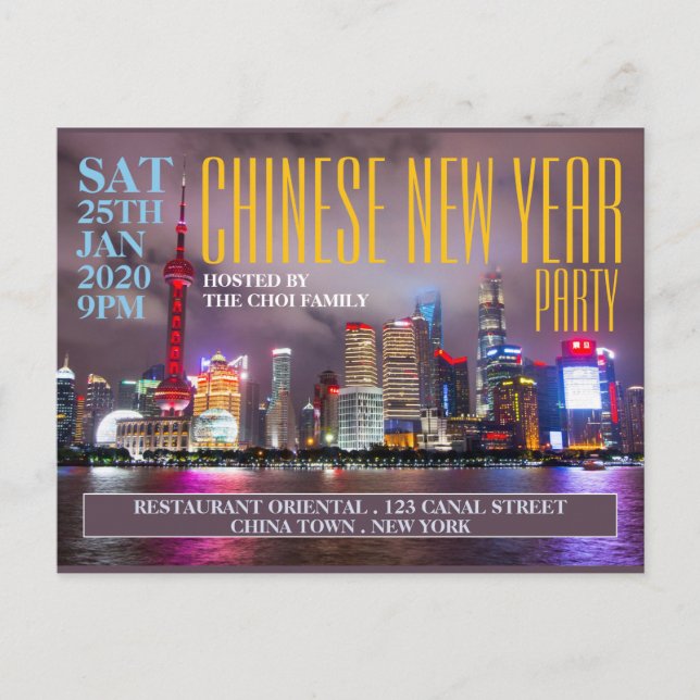 Xangai, China, Convite do Ano Novo Chinês (Frente)