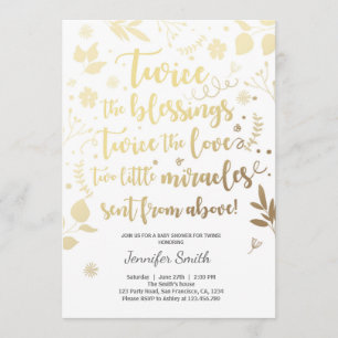 Xelins brancos Dourados de convite para Chás de fr