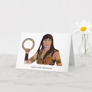 Xena para o cartão de saudação do Presidente