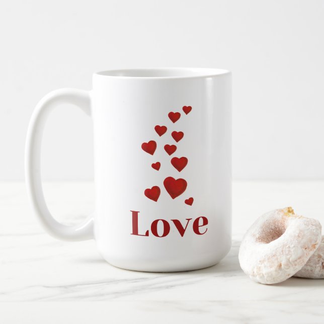 Xícara de AMOR com corações. (Com Donut)