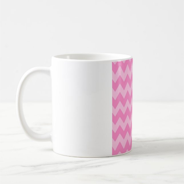 Xícara de Borracha Rosa Chevron – Padrão Ziguezagu (Esquerda)