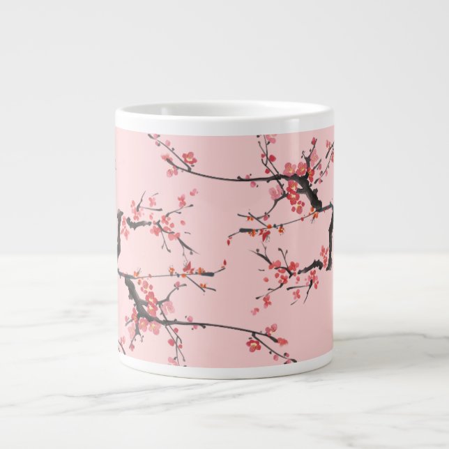 Xícara de Café Artística Floral Sakura Rosa - Esti (Frente)