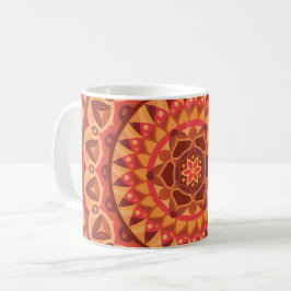 Xícara de Café Boho Mandala Marrom Terrosa Neutra 