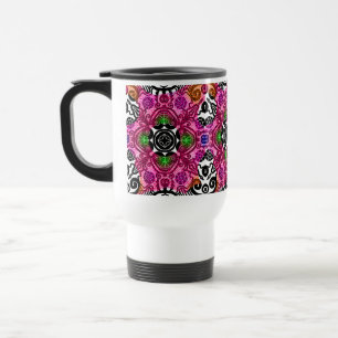 Xícara de café caneca mandala presente rosa floral