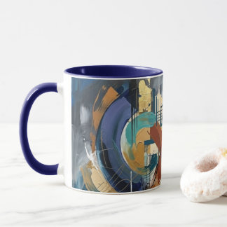 Xícara de café com arte abstrata