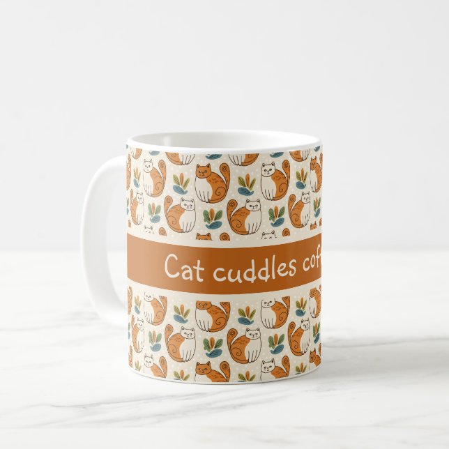 Xícara de Café com Carinho de Gato em Estilo de Ar (Frente Esquerda)