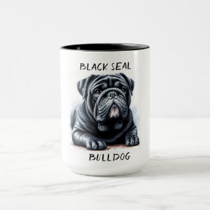 Xícara de café com foca preta