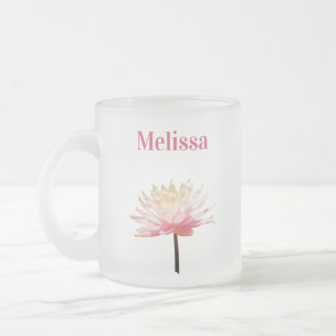 Xícara de café com Fosco de lírio, cor-de-rosa