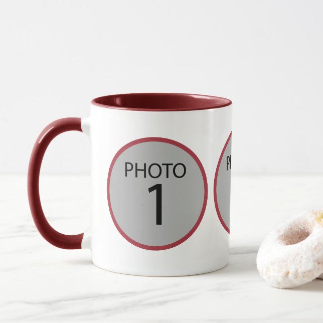 Xícara de café com FOTO modelo 3 personalizável (Com Donut)