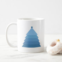 Xícara de café da árvore de Natal azul