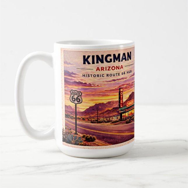 Xícara de Café da Rota 66 de Kingman Presente de B (Esquerda)