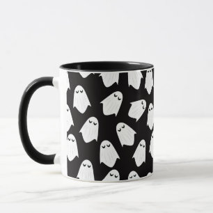 Xícara de café da silhueta padrão fantasma