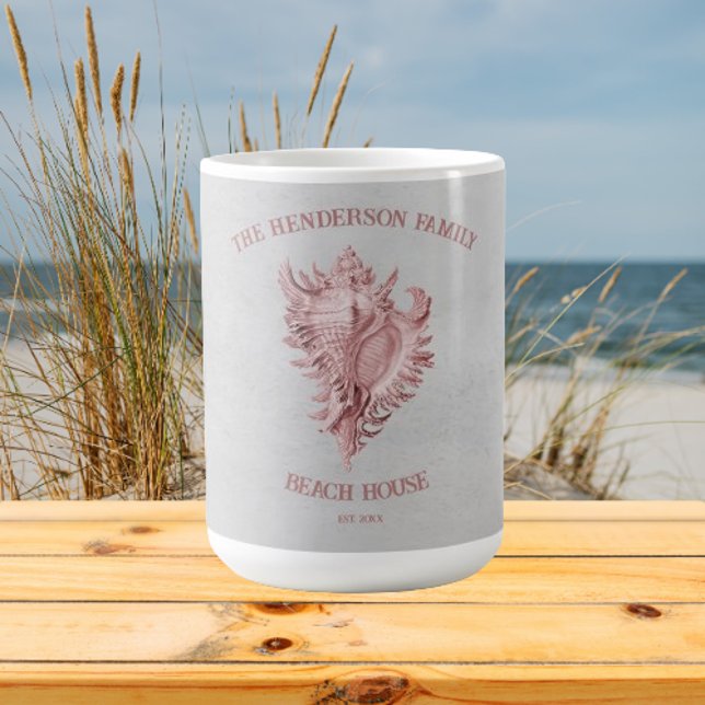 Xícara de café de Concha Rosa (Pink Conch Shell Personalized Coffee Mug)