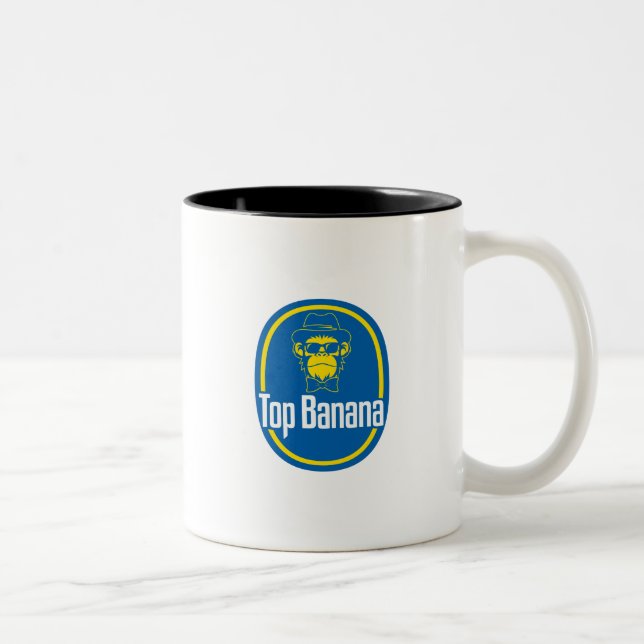 Xícara de café de dois tons com banana superior (Direita)