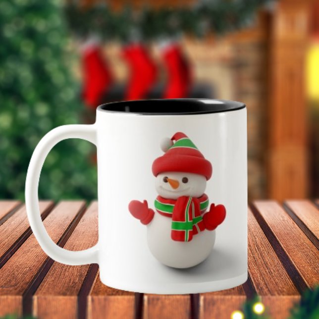 Xícara de café de dois tons de Natal 3D (Criador carregado)