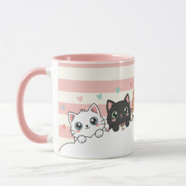 Xícara de Café de Gato de Desenho Adorável