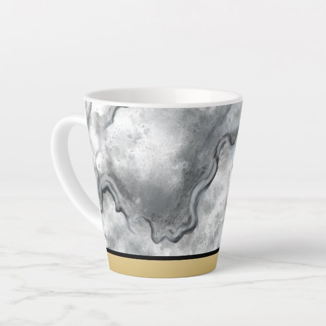 Xícara de café de mármore preto sofisticada (Ângulo esquerdo)