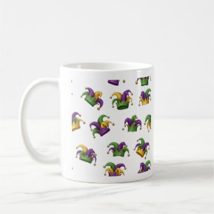 Xícara de Café do Carnaval Roxo Verde e Dourado