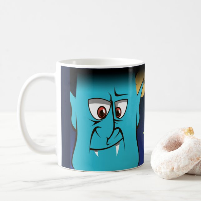 Xícara de café do Halloween Vampiro (Com Donut)
