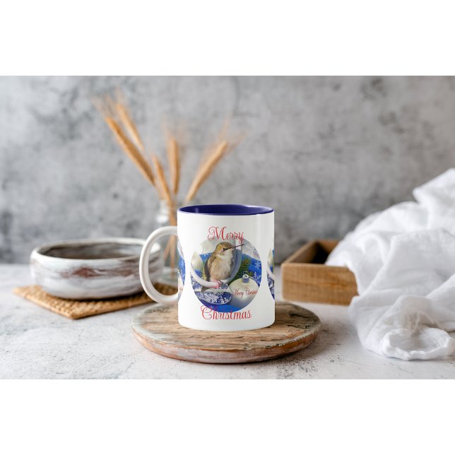 Xícara de café do Natal com Beija-flor (Criador carregado)