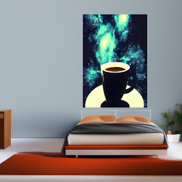 Xícara de café e espaço | AI Art Poster