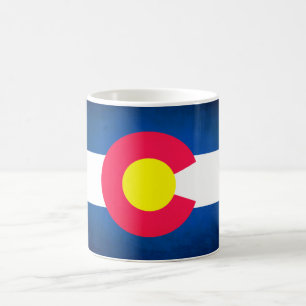 Xícara de café esmaecida da bandeira do Colorado