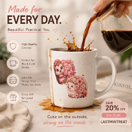 Xícara de Café Espresso de Ourico Romântico Fofo –