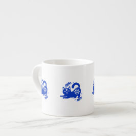 Xícara de Café Espresso Gato Azul Jovial – CozyBun