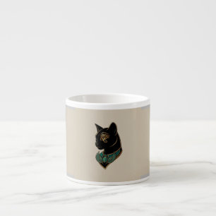Xícara de Café Espresso Gato Preto Egípcio Elegant