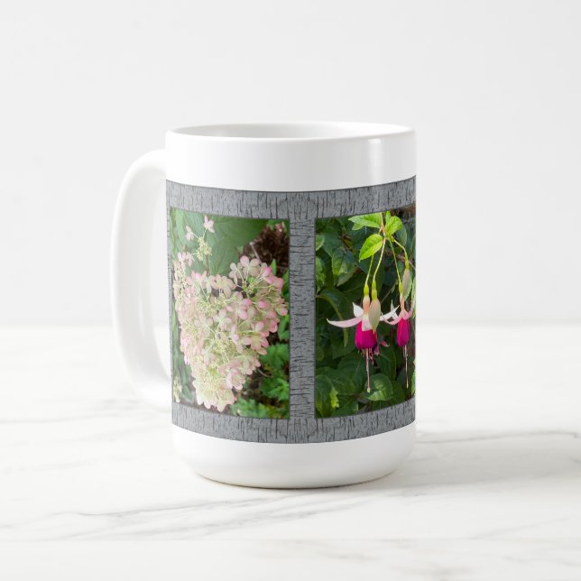 Xícara de café inspiracional com flores Bonito (Frente Esquerda)