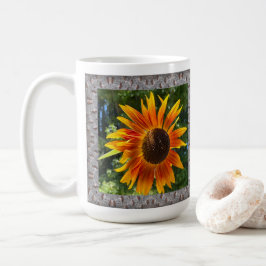 Xícara de café Inspiradora com girassóis alegres