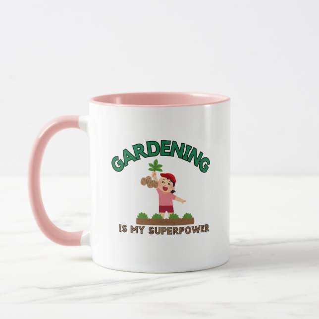 Xícara de Café "Jardinagem É Meu Superpoder" para  (Esquerda)