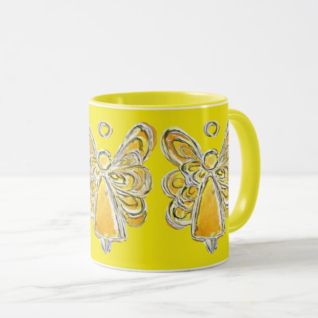 Xícara de café personalizada do Angel Anjo Amarelo (Frente Esquerda)