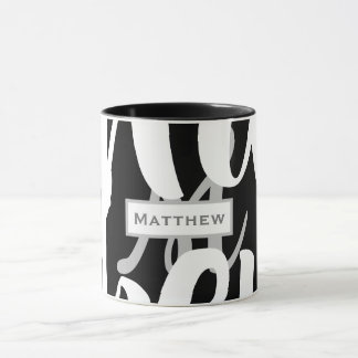 Xícara de café preto e branco Elegante