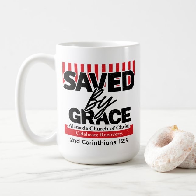 Xícara de café Salvo pela Graça (Com Donut)
