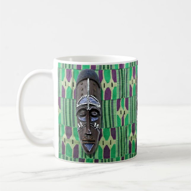 Xícara de café verde-roxa-escura-tribal africana (Esquerda)