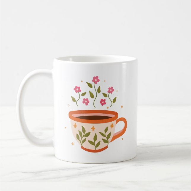 Xícara de chá floral (Esquerda)