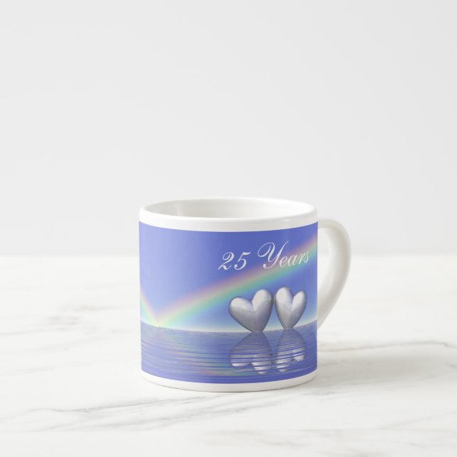 Xícara De Espresso 25 Anniversário do Silver Hearts (Frente Esquerda)