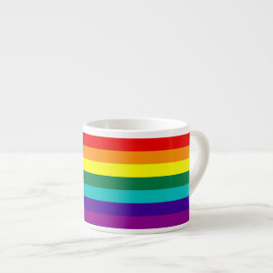 Xícara De Espresso 7 Bandeja Orgulho gay de Stripe