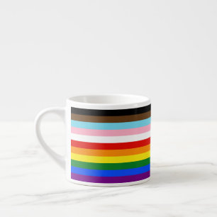 Xícara De Espresso A bandeira do orgulho de onze listras da SlipperyJ