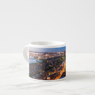 Xícara De Espresso A skyline de Boston no crepúsculo