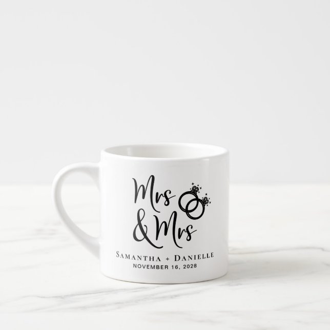 Xícara De Espresso A Sra. e Sra. Lesbian Wedding Favor (Esquerda)