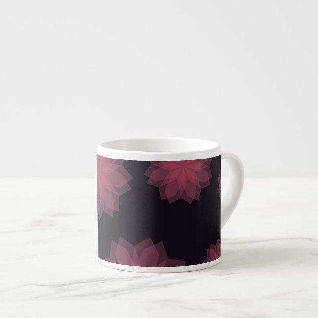 Xícara De Espresso Abstração de flores rosa, legal, moderna e moderna (Frente Esquerda)